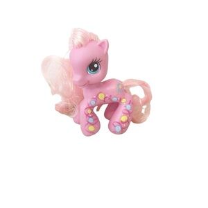 G3.5 Hasbro 2008 My Little Pony Pinkie Pie Tinsel Hair approx 4 inches